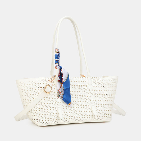 Ażurowy shopper 2w1 z kosmetyczką OD6109P