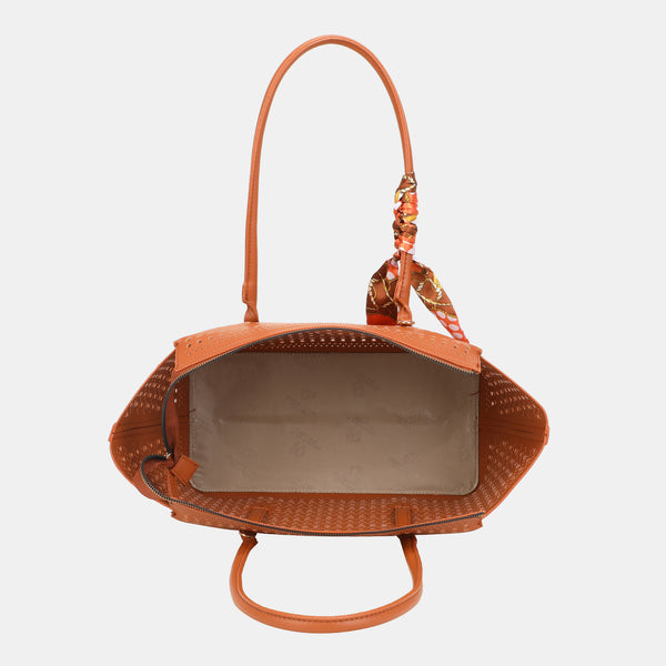 Ażurowy shopper 2w1 z kosmetyczką OD6109P