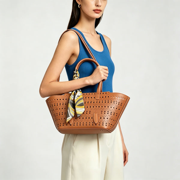 Ażurowy shopper 2w1 z kosmetyczką OD6109P