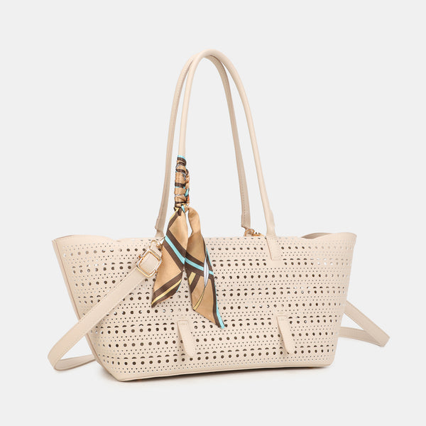 Ażurowy shopper 2w1 z kosmetyczką OD6109P