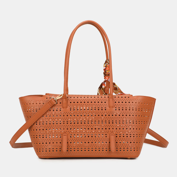 Ażurowy shopper 2w1 z kosmetyczką OD6109P