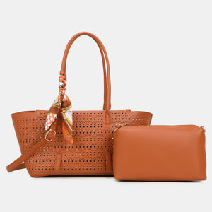 Ażurowy shopper 2w1 z kosmetyczką OD6109P