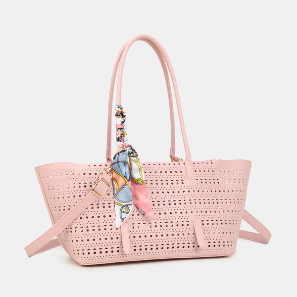 Ażurowy shopper 2w1 z kosmetyczką OD6109P