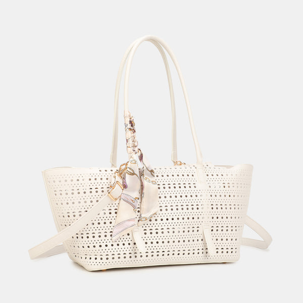 Ażurowy shopper 2w1 z kosmetyczką OD6109P