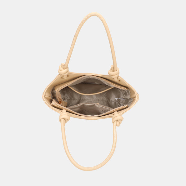 Elegancki kuferek damski 2w1 - ozdobne wiązane rączki XS6045P